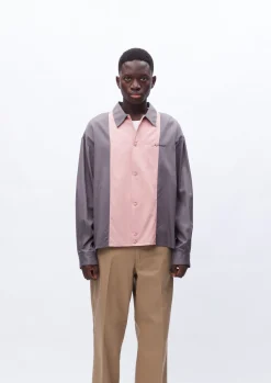 Bicolor Rayon Shirt Ls