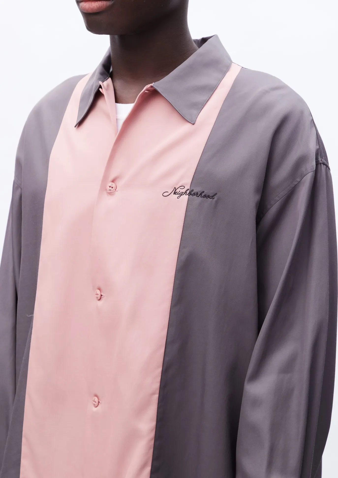 Bicolor Rayon Shirt Ls