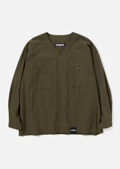 Dobby Nocollar Shirt Ls