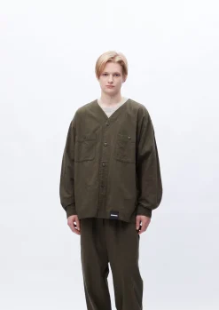 Dobby Nocollar Shirt Ls