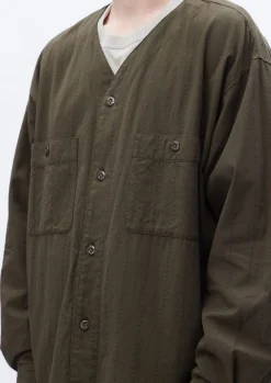 Dobby Nocollar Shirt Ls