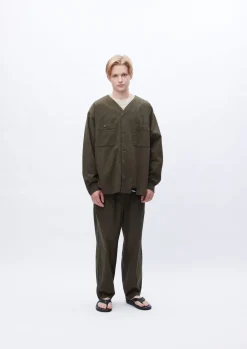 Dobby Nocollar Shirt Ls