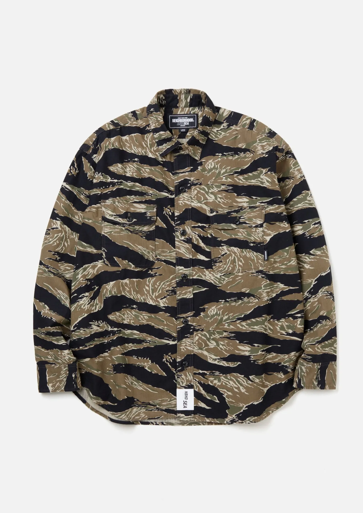Nh X Wind And Sea . Camouflage Officer Shirt Ls