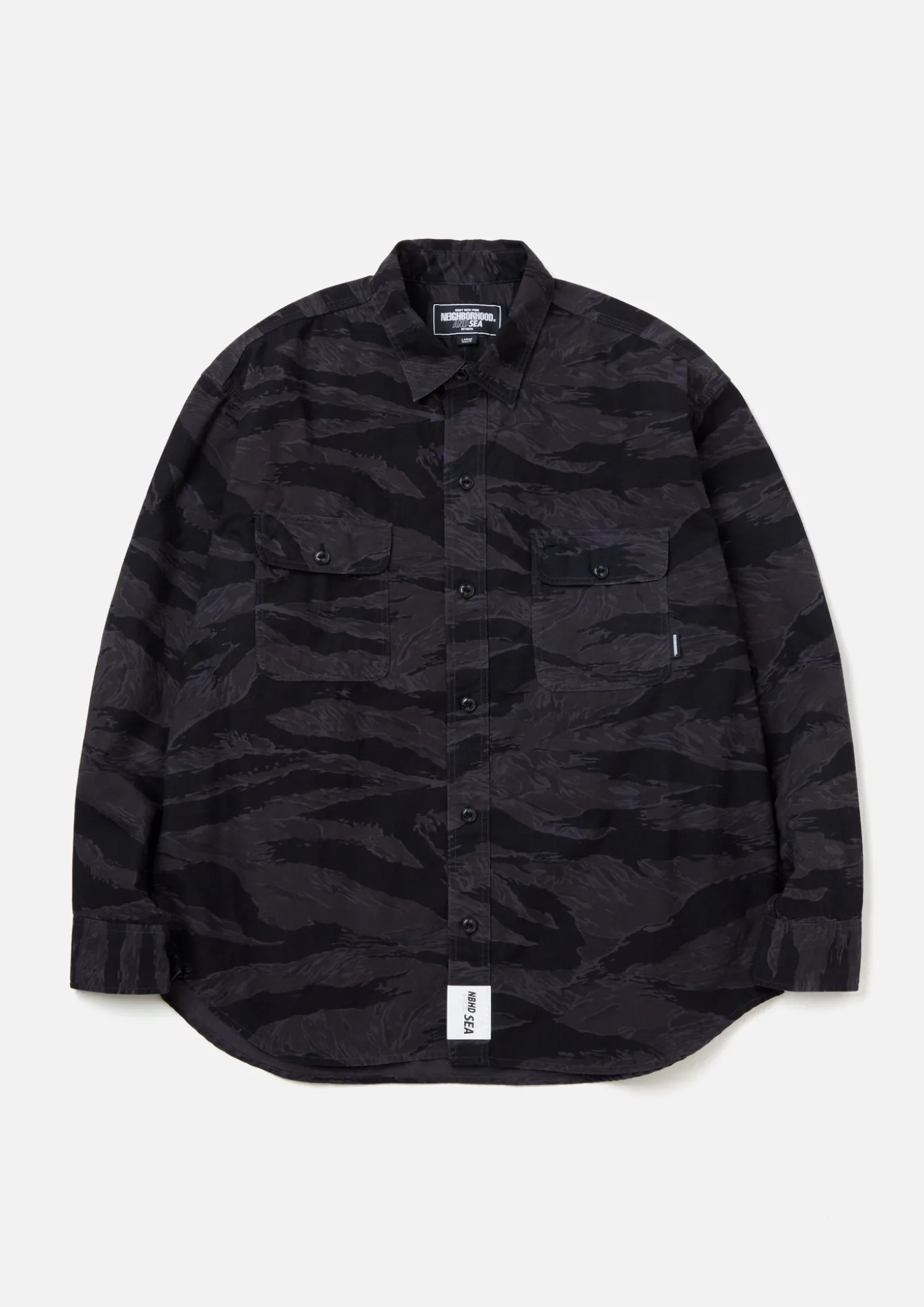 Nh X Wind And Sea . Camouflage Officer Shirt Ls