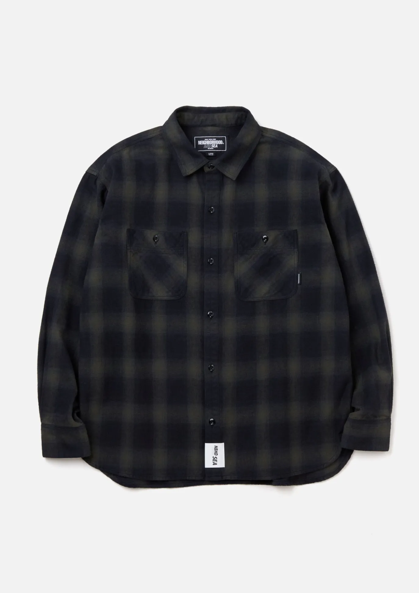 Nh X Wind And Sea . Ombre Check Shirt Ls